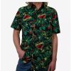 Button-Up Tops * | Boxlunch Jurassic Park Tropical Raptor Woven Button-Up