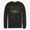 Long Sleeves * | Boxlunch Star Wars The Mandalorian The Child Vintage Outline Long-Sleeve T-Shirt