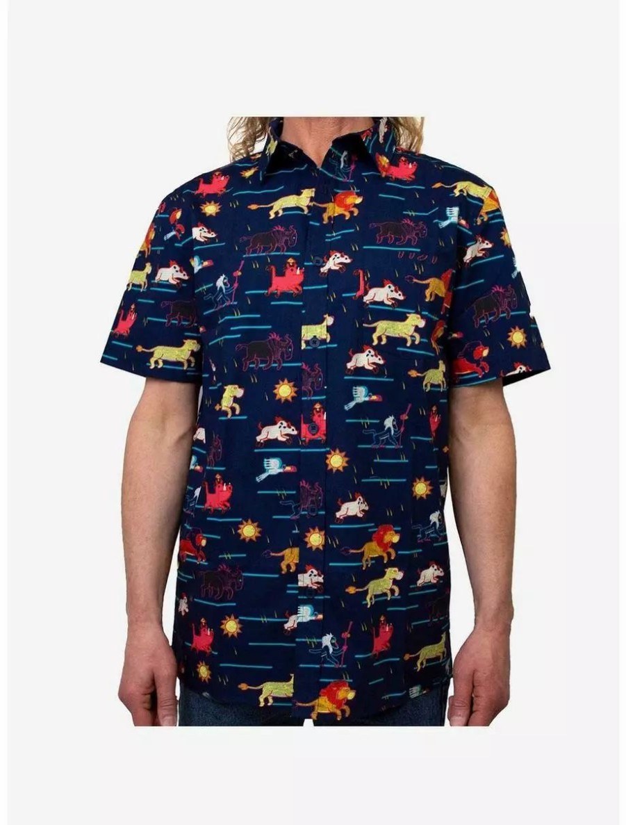 Button-Up Tops * | Boxlunch Disney The Lion King Stampede Woven Button-Up