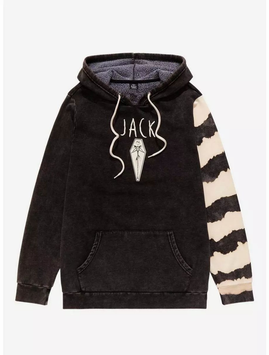 Hoodies * | Disney The Nightmare Before Christmas Jack Skellington Tie-Dye Sleeve Hoodie Boxlunch Exclusive