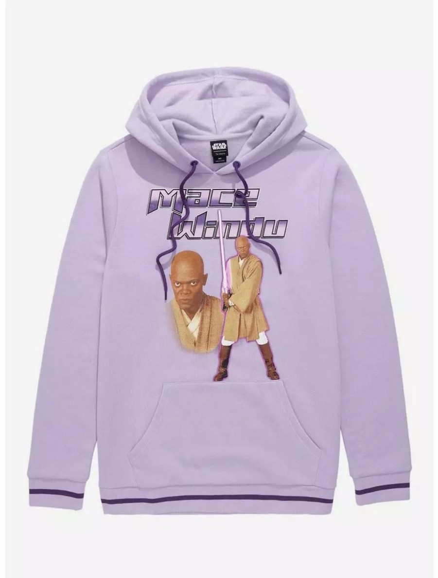 Hoodies * | Our Universe Star Wars Mace Windu Nostalgic Portrait Hoodie Boxlunch Exclusive