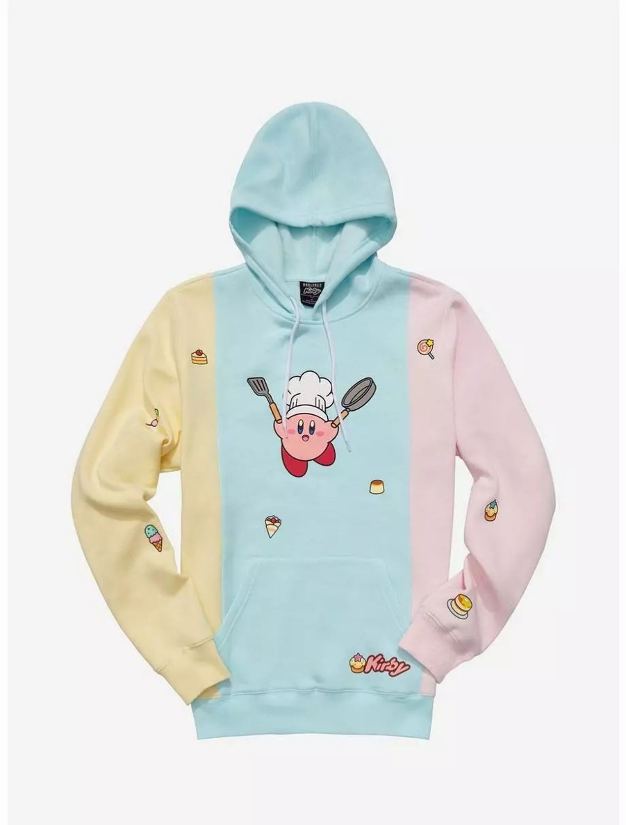 Hoodies * | Nintendo Kirby Chef Kirby Color Blocked Hoodie Boxlunch Exclusive