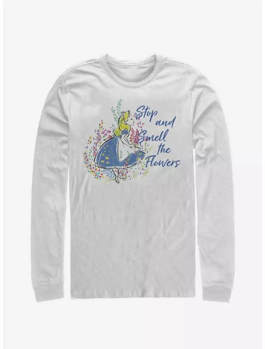 Long Sleeves * | Boxlunch Disney Alice In Wonderland Smell The Flowers Long-Sleeve T-Shirt