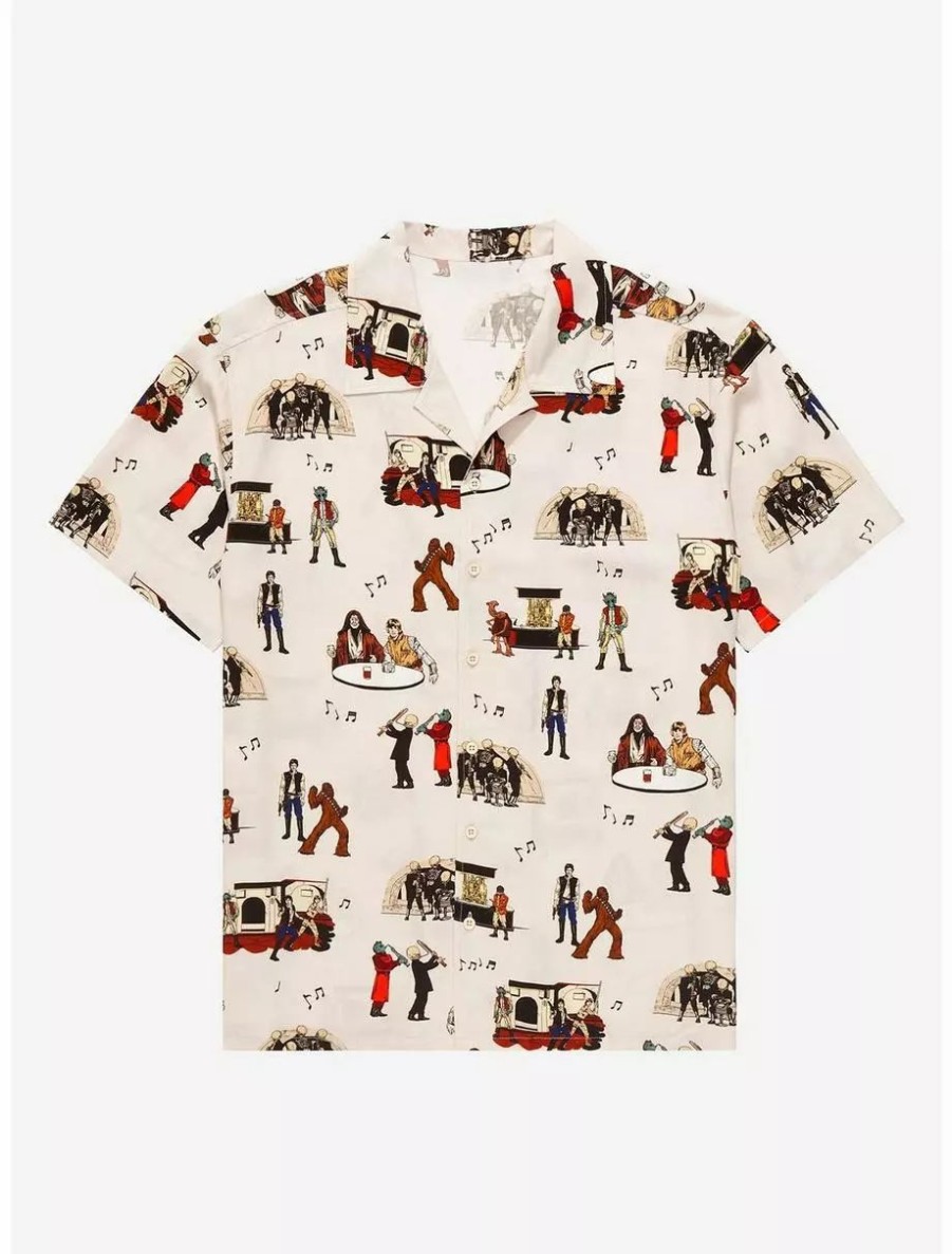 Button-Up Tops * | Star Wars Mos Eisley Cantina Allover Print Woven Button Up Boxlunch Exclusive