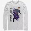 Long Sleeves * | Boxlunch Marvel Avengers: Endgame Captain America Painted Long Sleeve T-Shirt