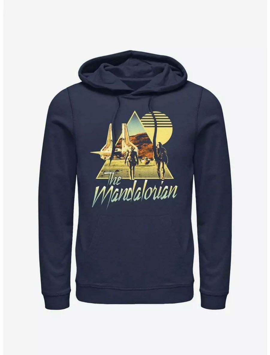 Hoodies * | Star Wars The Mandalorian Bo-Katan & Din Djarin Sunset Nevarro Landing Hoodie Boxlunch Web Exclusive