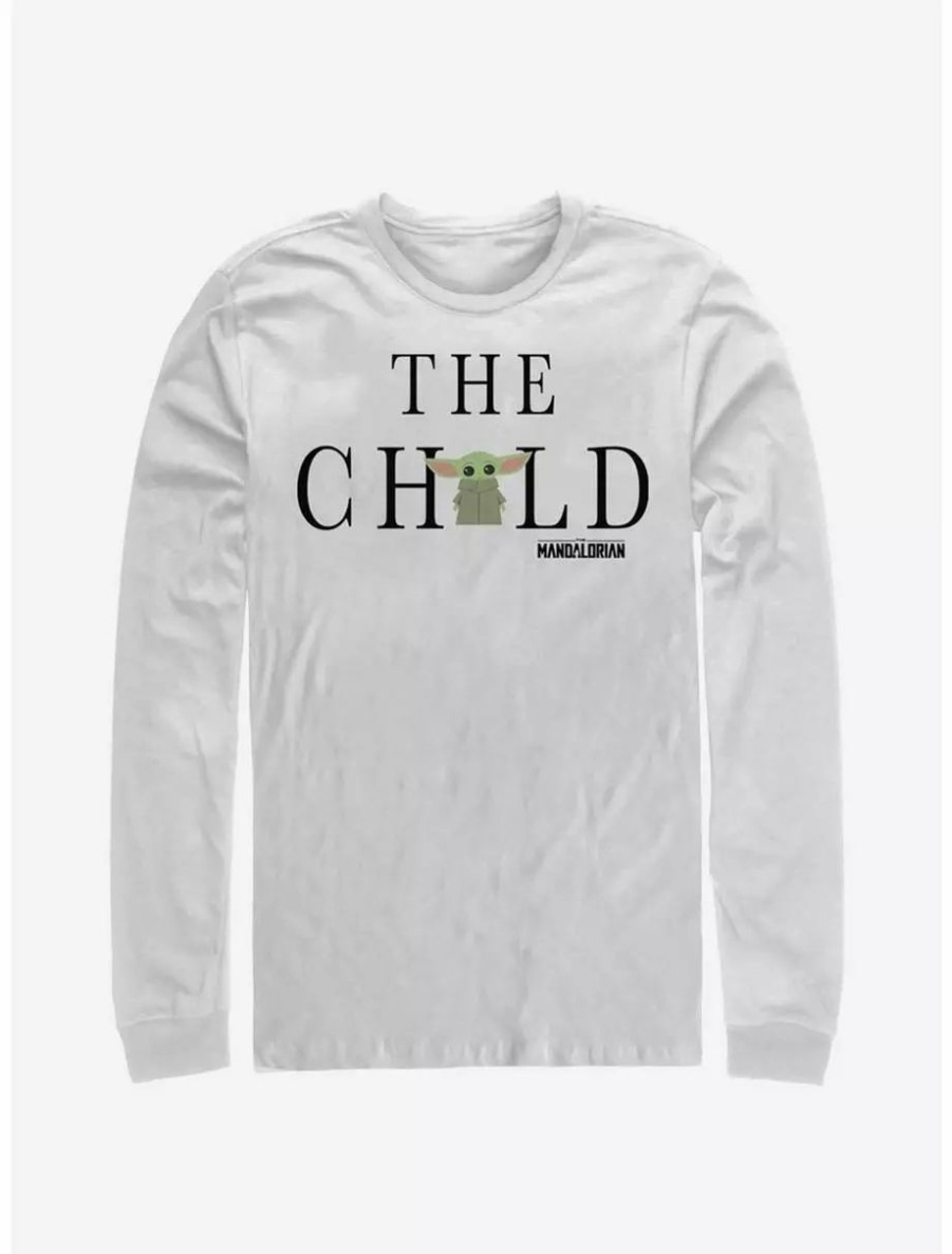 Long Sleeves * | Boxlunch Star Wars The Mandalorian Child Text Long-Sleeve T-Shirt