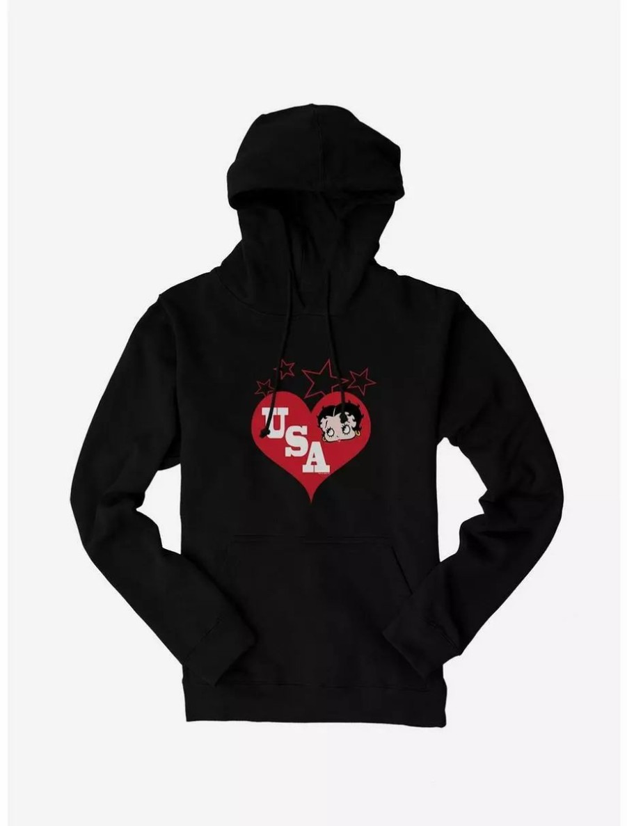 Hoodies * | Boxlunch Betty Boop Betty Hearts Usa Hoodie