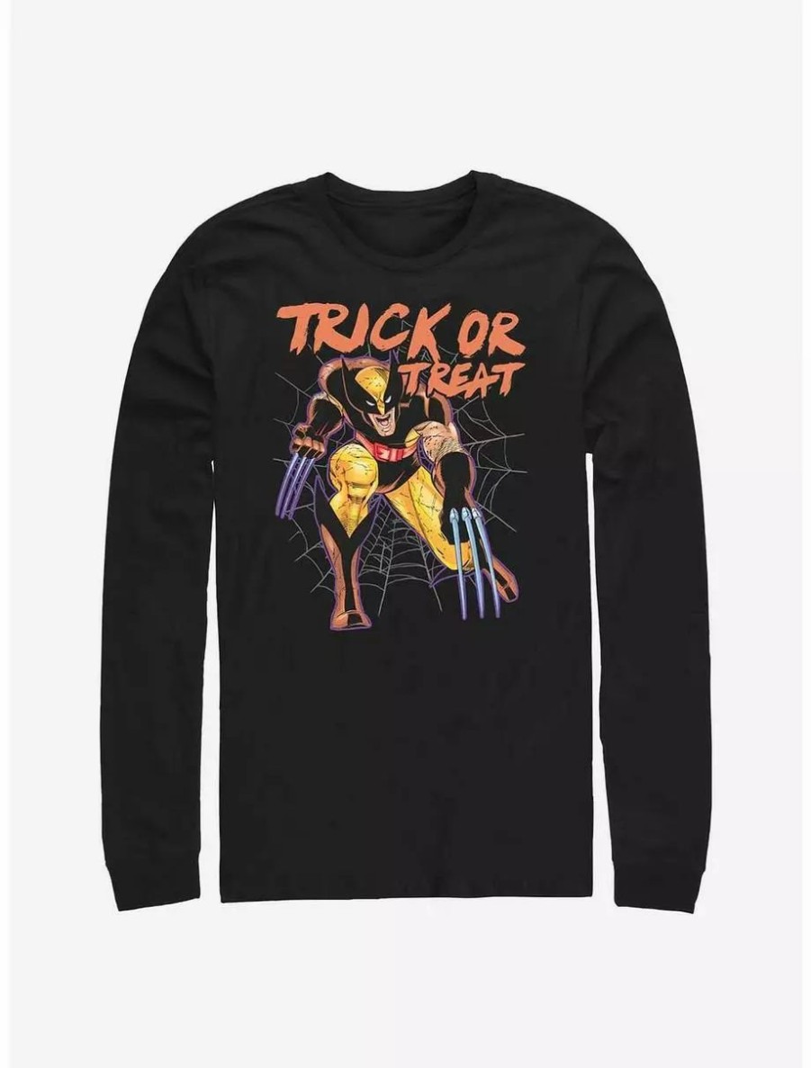 Long Sleeves * | Boxlunch Marvel Wolverine Webs Long-Sleeve T-Shirt