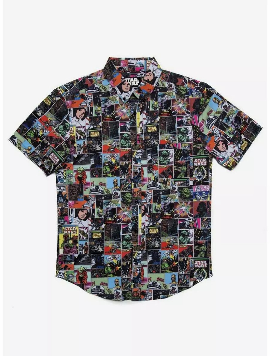 Button-Up Tops * | Boxlunch Rsvlts Star Wars "Comic To The Dark Side" Kunuflex Short Sleeve Shirt