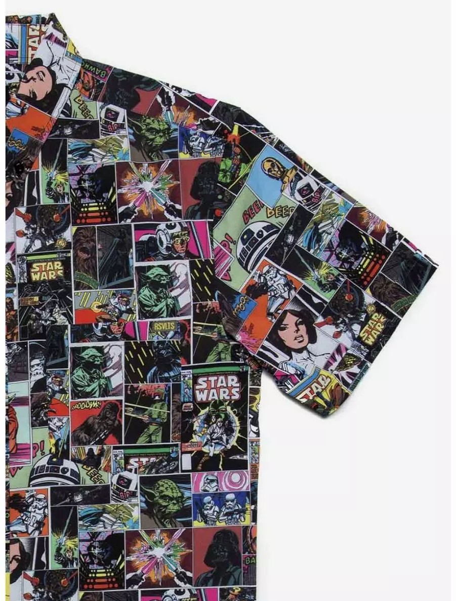 Button-Up Tops * | Boxlunch Rsvlts Star Wars "Comic To The Dark Side" Kunuflex Short Sleeve Shirt