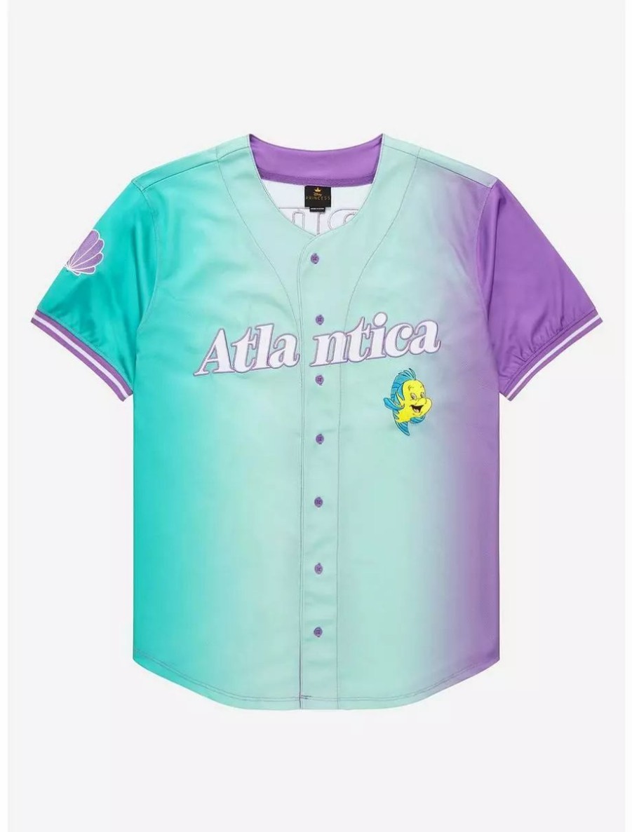 Button-Up Tops * | Disney The Little Mermaid Atlantica Baseball Jersey Boxlunch Exclusive