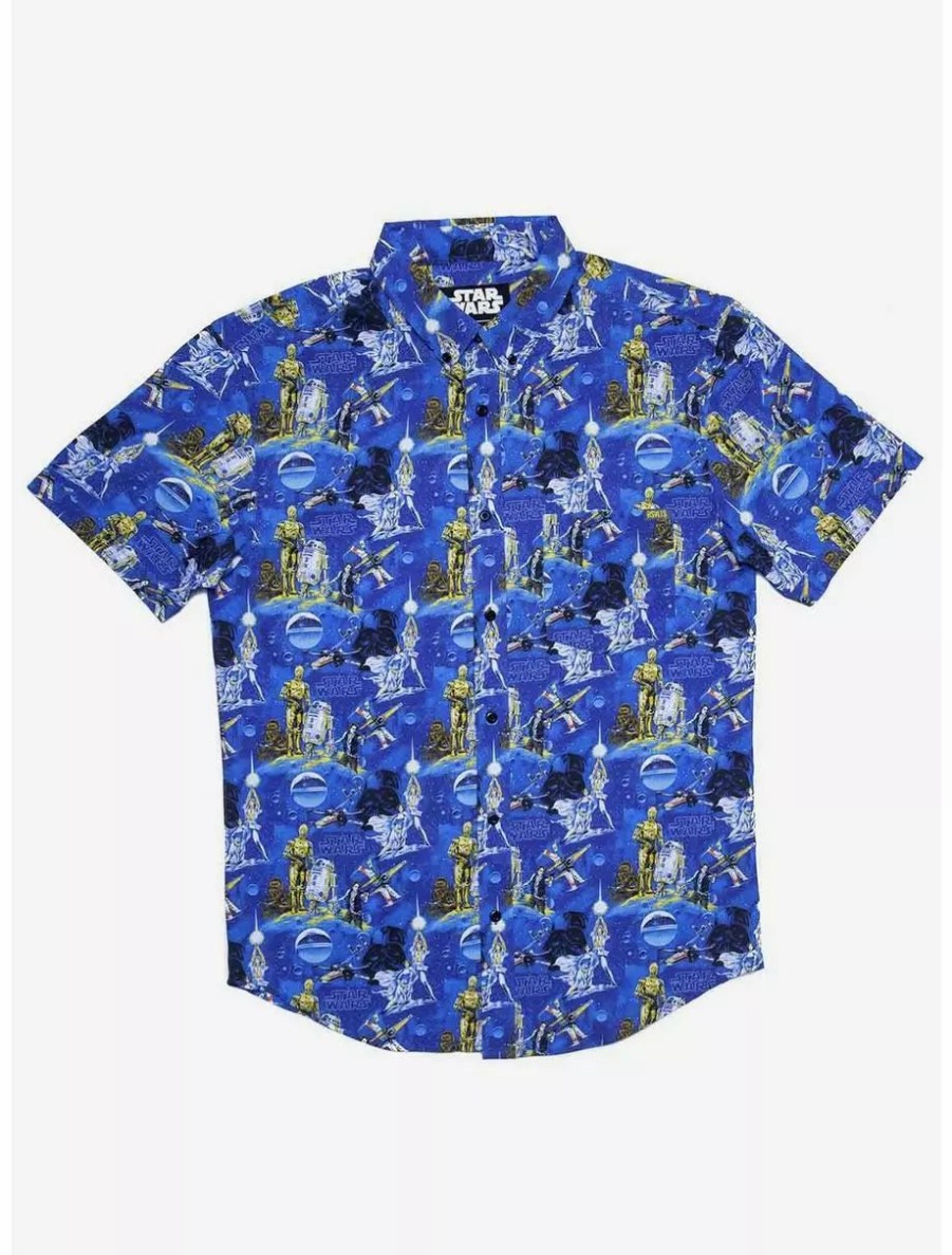 Button-Up Tops * | Boxlunch Rsvlts Star Wars "Luke Sleepwalker" Kunuflex Short Sleeve Shirt