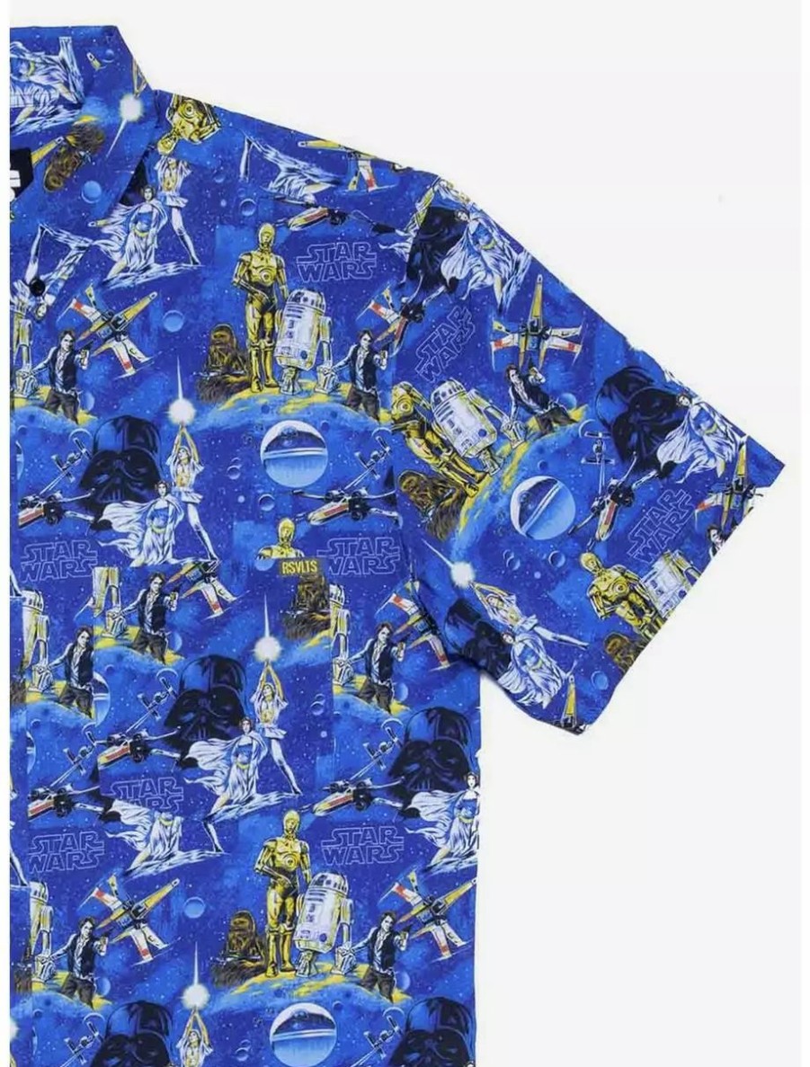 Button-Up Tops * | Boxlunch Rsvlts Star Wars "Luke Sleepwalker" Kunuflex Short Sleeve Shirt