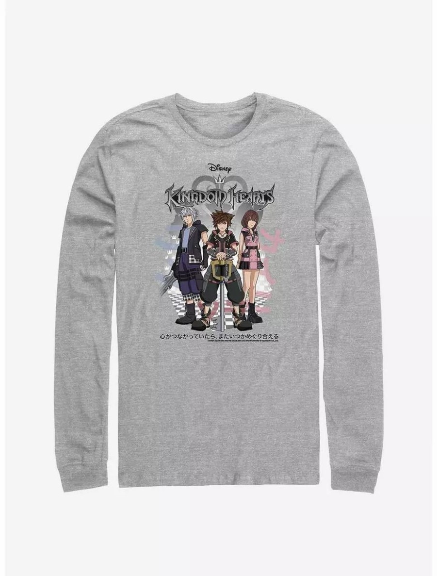 Long Sleeves * | Boxlunch Kingdom Hearts Riku, Sora, And Kairi Group Long-Sleeve T-Shirt