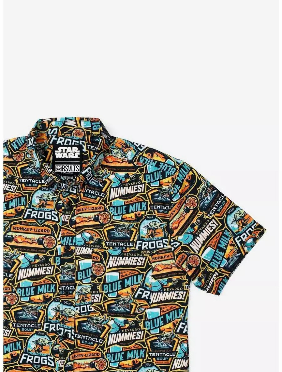 Button-Up Tops * | Boxlunch Rsvlts Star Wars The Mandalorian "Mandolicious" Kunuflex Short Sleeve Shirt