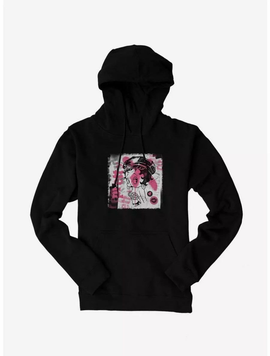 Hoodies * | Boxlunch Betty Boop Graffiti Femme Punk Hoodie