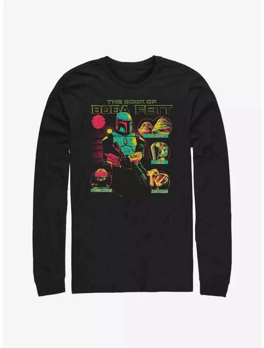 Long Sleeves * | Boxlunch Star Wars Book Of Boba Fett Character Circles Long-Sleeve T-Shirt