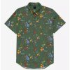 Button-Up Tops * | Disney Winnie The Pooh Earth Day Allover Print Woven Button-Up Boxlunch Exclusive