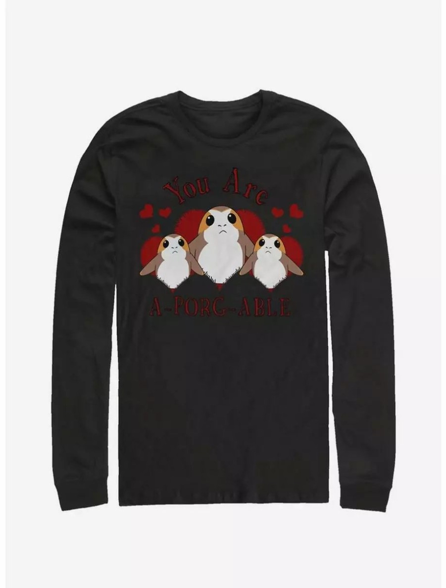 Long Sleeves * | Boxlunch Star Wars A-Porg-Able Long-Sleeve T-Shirt