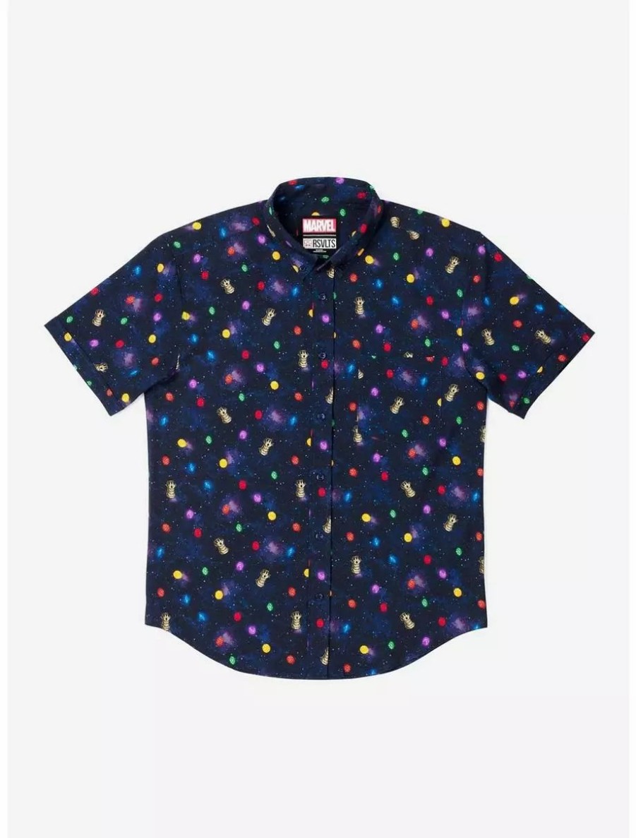 Button-Up Tops * | Boxlunch Rsvlts Marvel Avengers "Perfectly Balanced" Kunuflex Short Sleeve Shirt