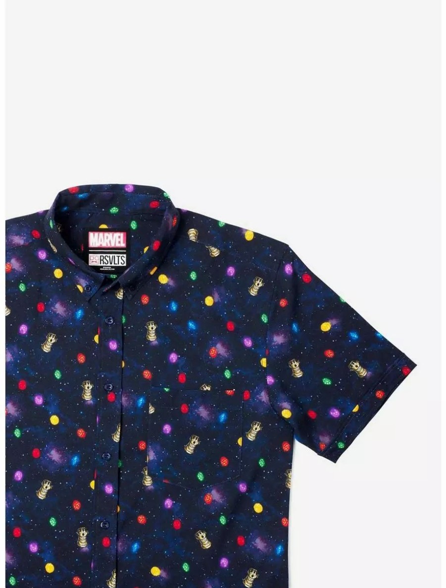 Button-Up Tops * | Boxlunch Rsvlts Marvel Avengers "Perfectly Balanced" Kunuflex Short Sleeve Shirt