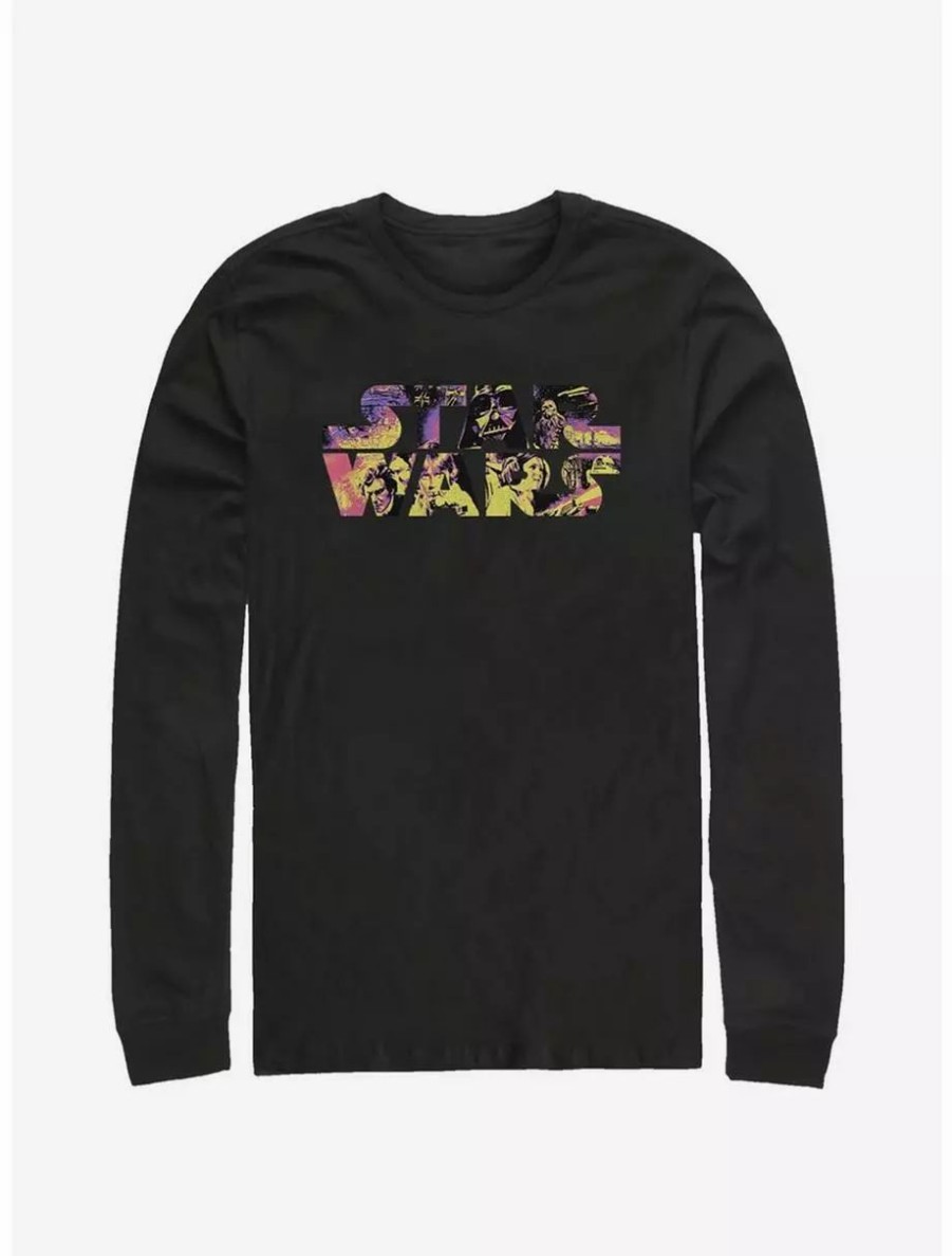 Long Sleeves * | Boxlunch Star Wars Logo Poster Colors Long-Sleeve T-Shirt